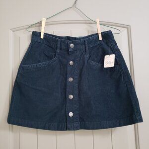 Free People Button-Up Corduroy Skirt Size 6